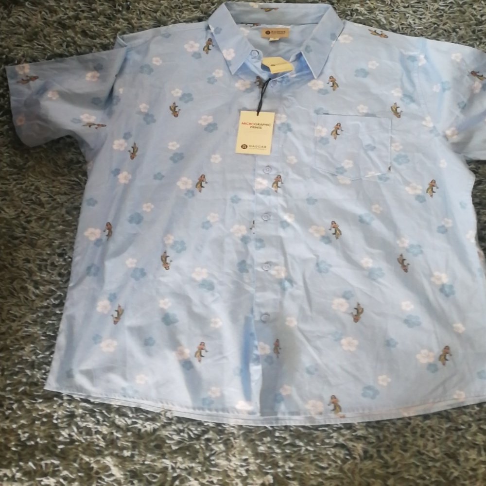 Large blue Hawaiian shirt